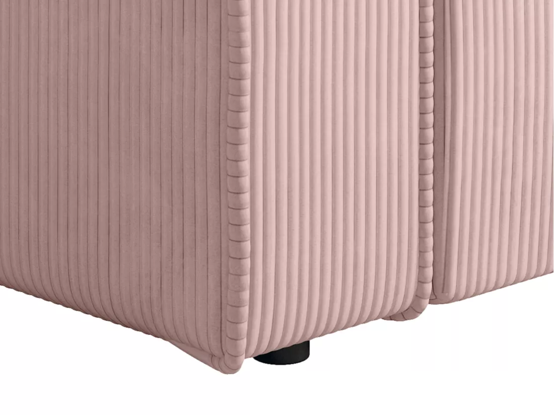 Fauteuil en velours côtelé rose poudré AMELIA