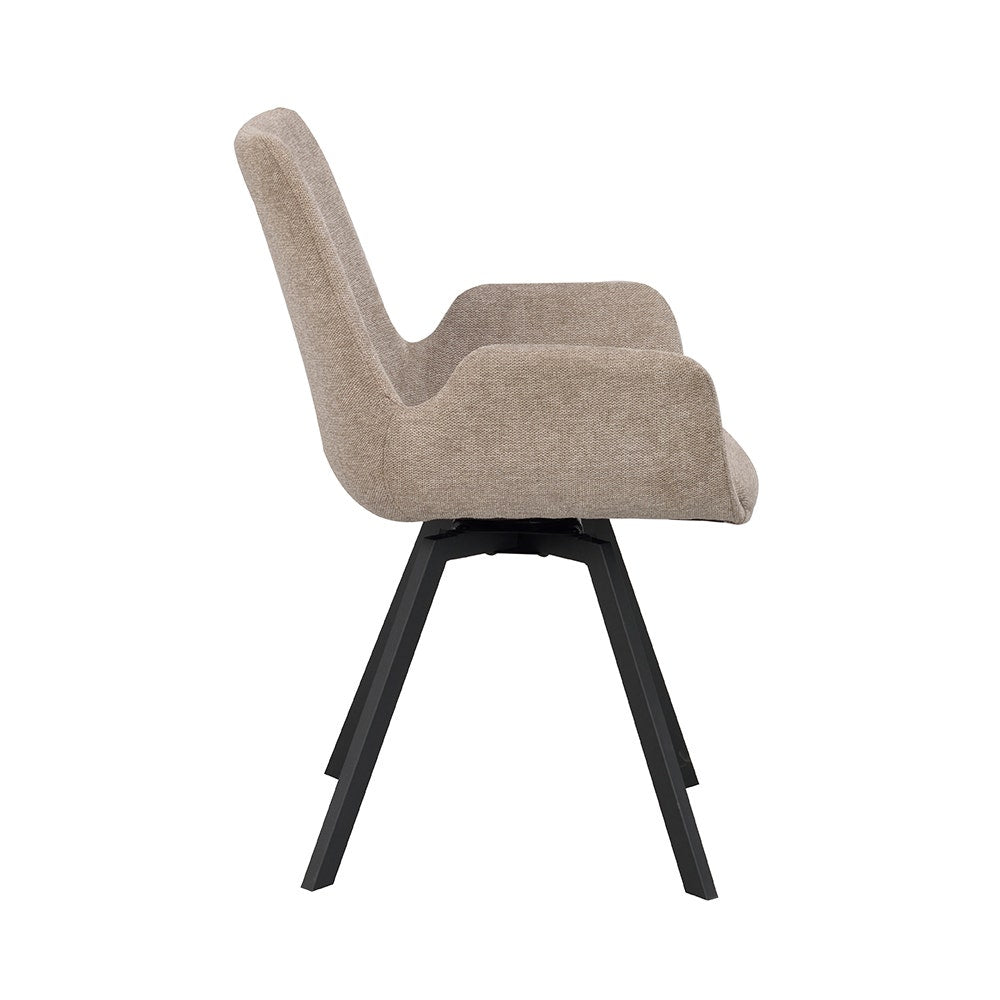 Rowico Home Norwell Draaibare Eetkamerstoel Beige - Met Armleuning