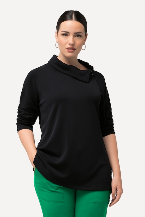 Sweatshirt, Modalmix, Stehkragen, Zipper, Langarm