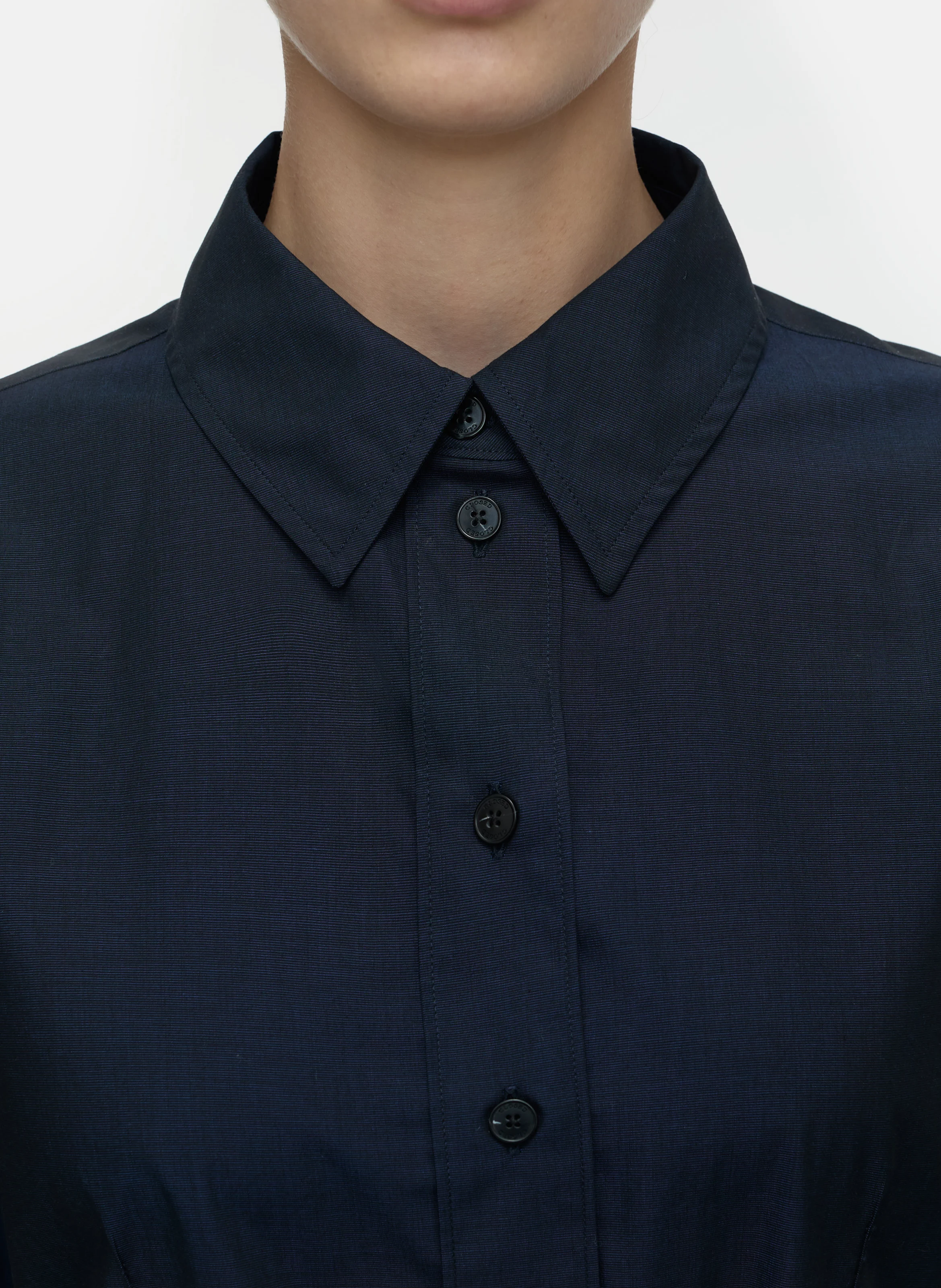 Chemise col classique en coton | Bleu