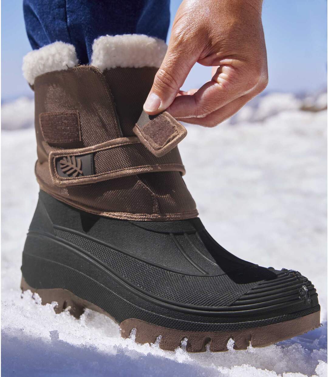 Boots Neige Scratchées Doublées Sherpa
