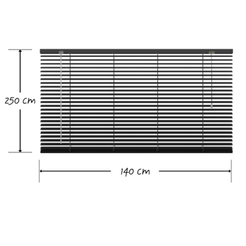 KARWEI aluminium jaloezie 25 mm zwart (kleurnr. 203) 140x250 cm (bxh)