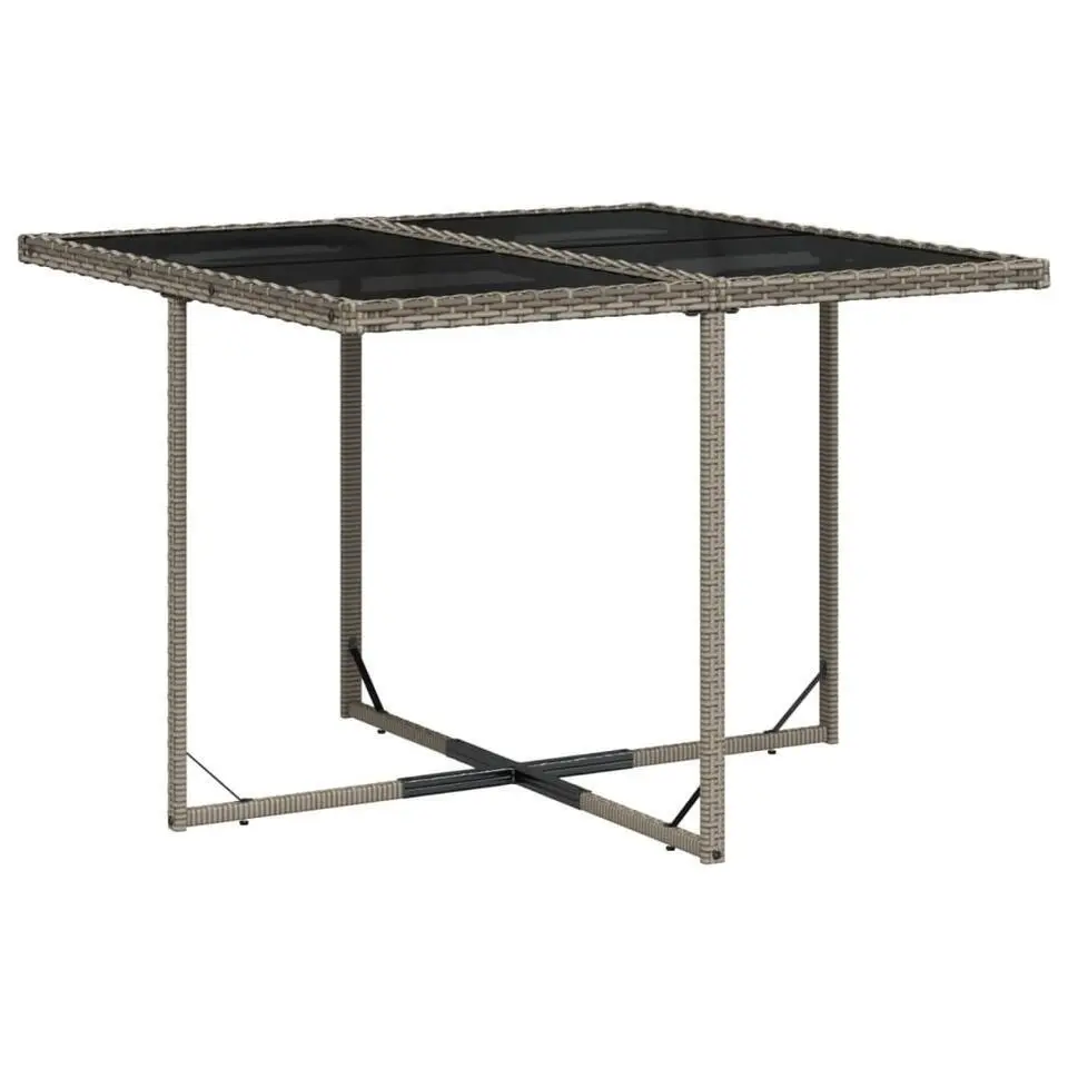 vidaXL - 4-zits Tuinset donkergrijs kussens - Grijs - PE rattan - 110x106 cm