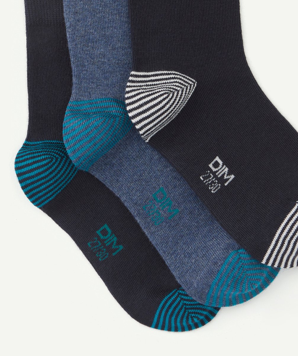 DIMLOT DE 3 PAIRES DE CHAUSSETTES MIX AND MATCH BLEU MARINE