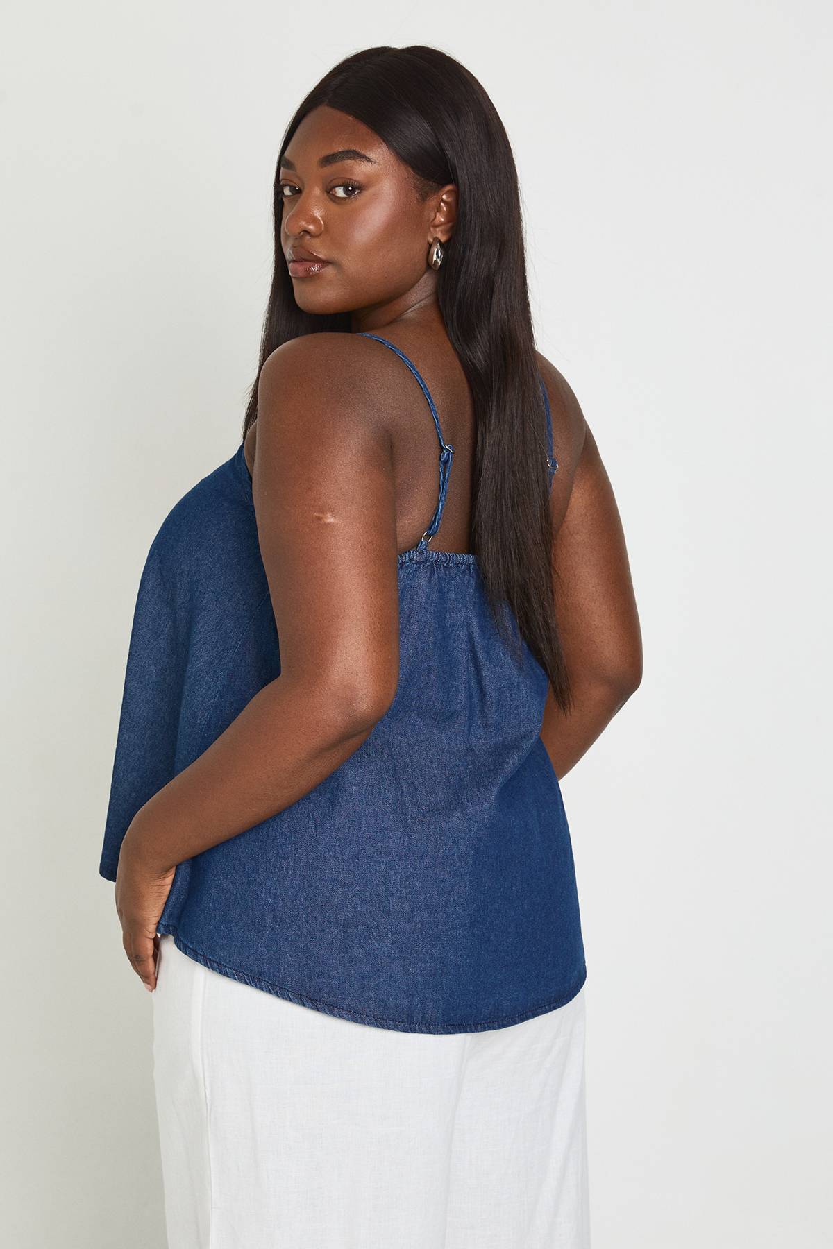 boohoo Débardeur Ample En Chambray Grande Taille