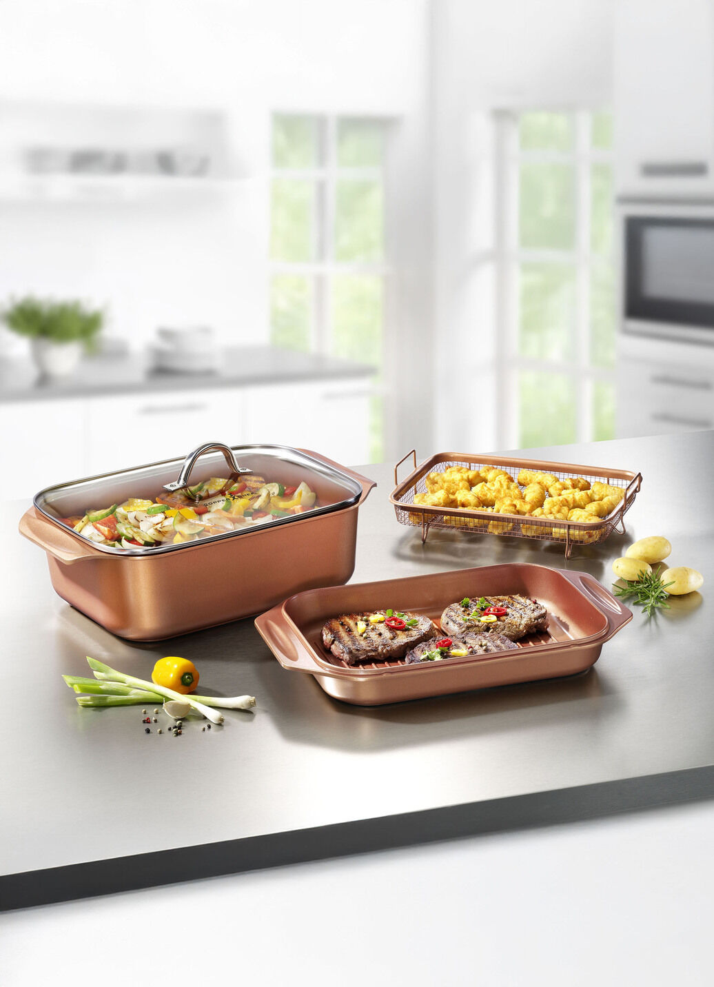 Livington Copperline WonderCooker inkl. Glasdeckel