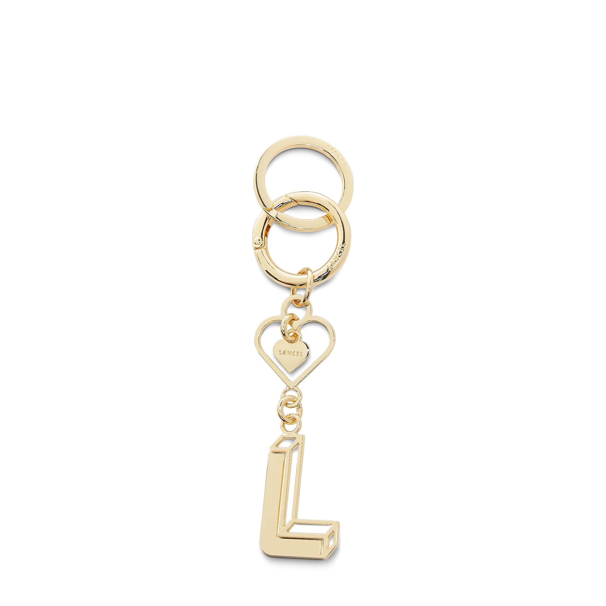 Porte-clés métal Logo Cœur Les Ailes de Lancel-Doré Clair