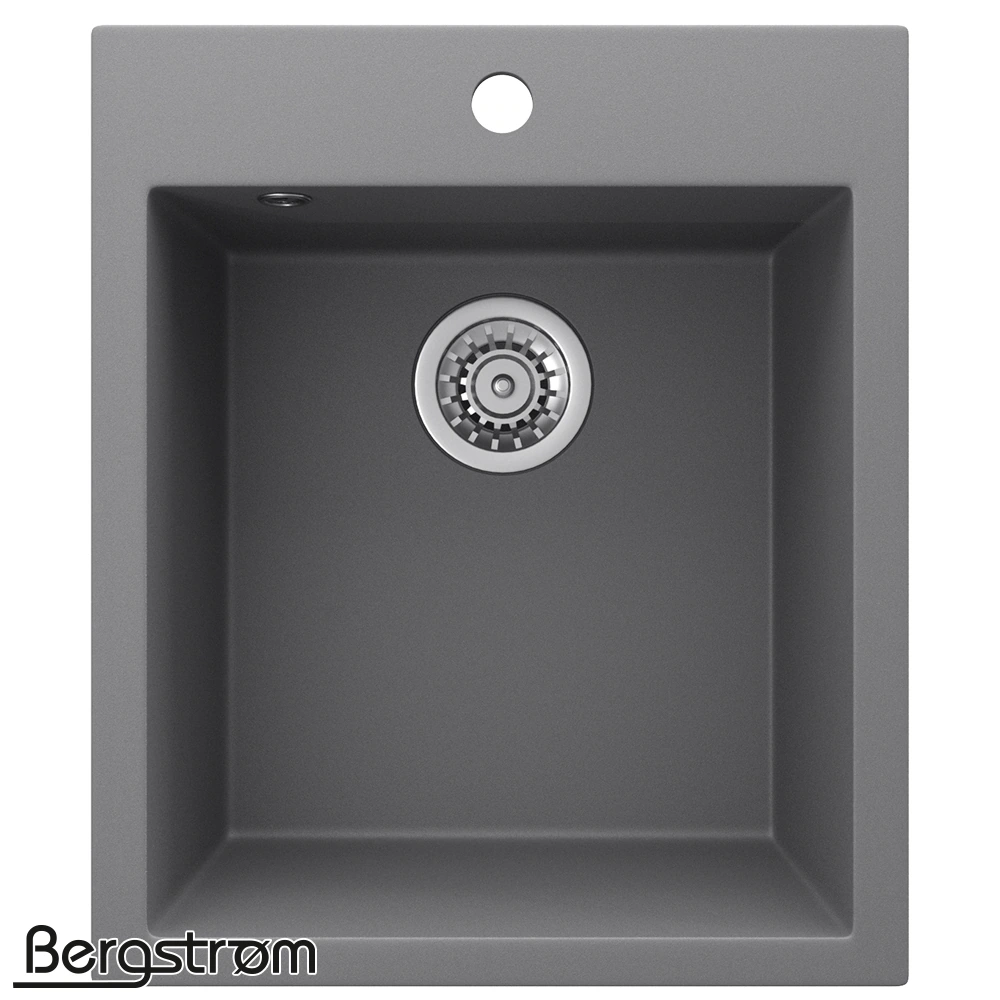 Bergström Granit Spüle Küchenspüle Einbauspüle Spülbecken 425x500mm Grau