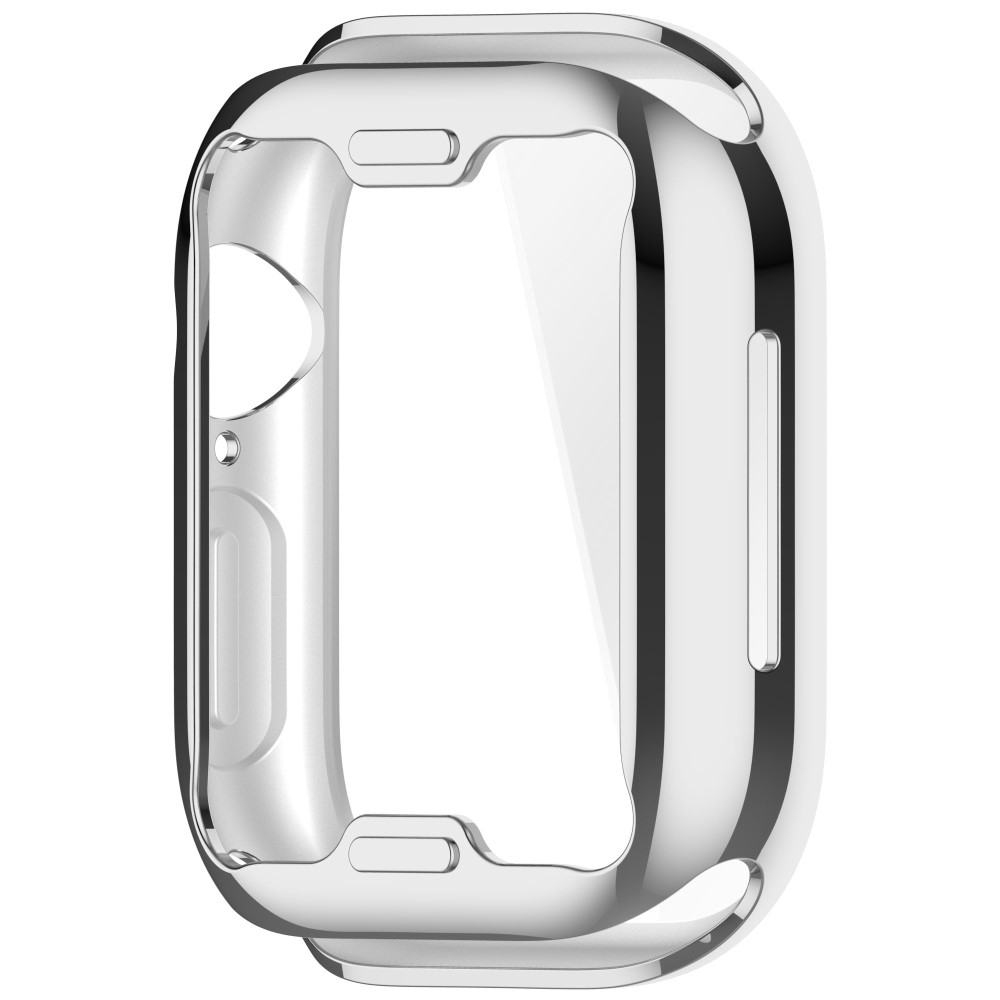 Apple Watch (46 mm) Galvanisierte Gummi Bumper Hülle mit Displayschutz - Silber