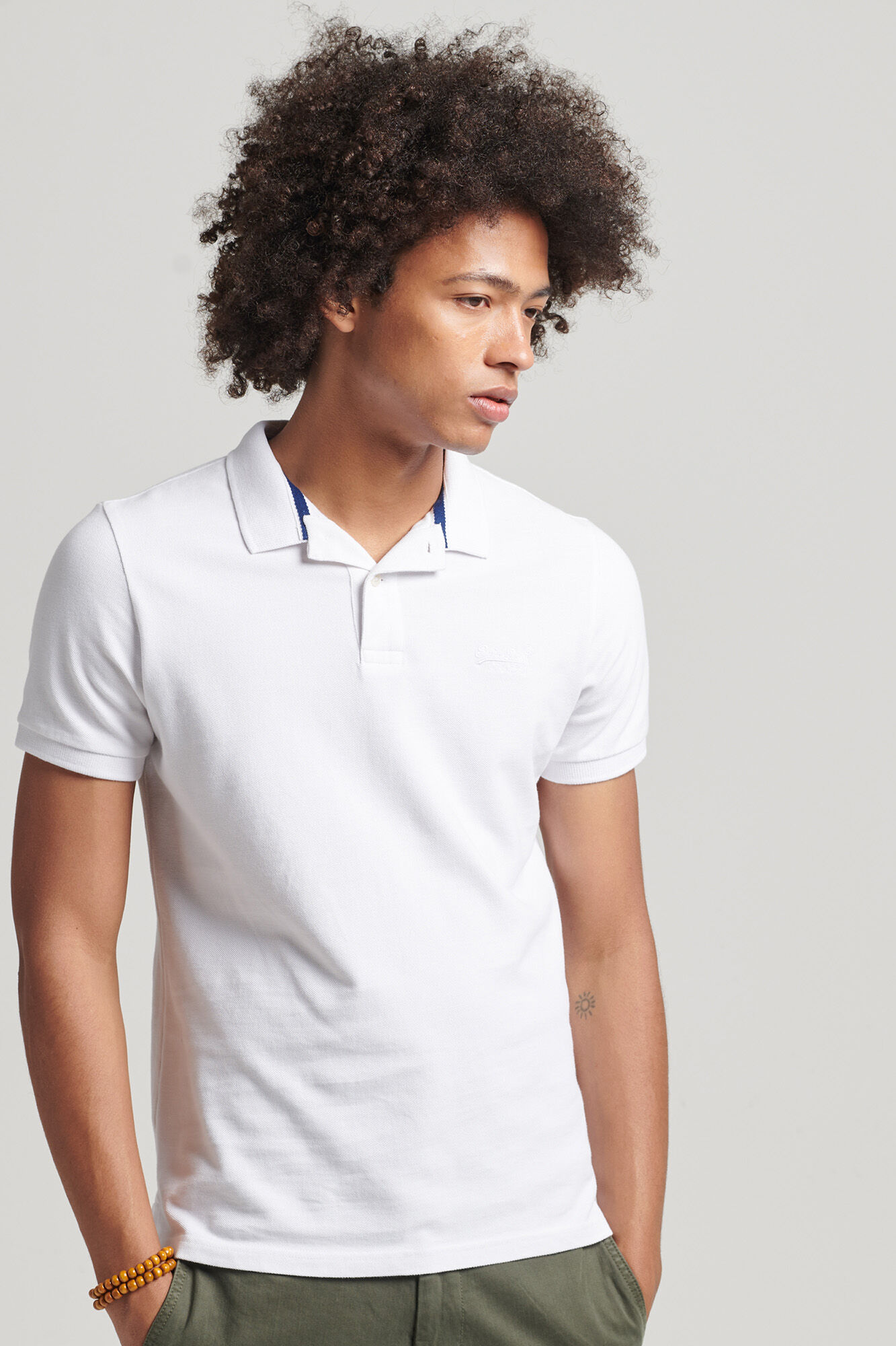 Camisa polo Superdry Classic Piqué - Branca