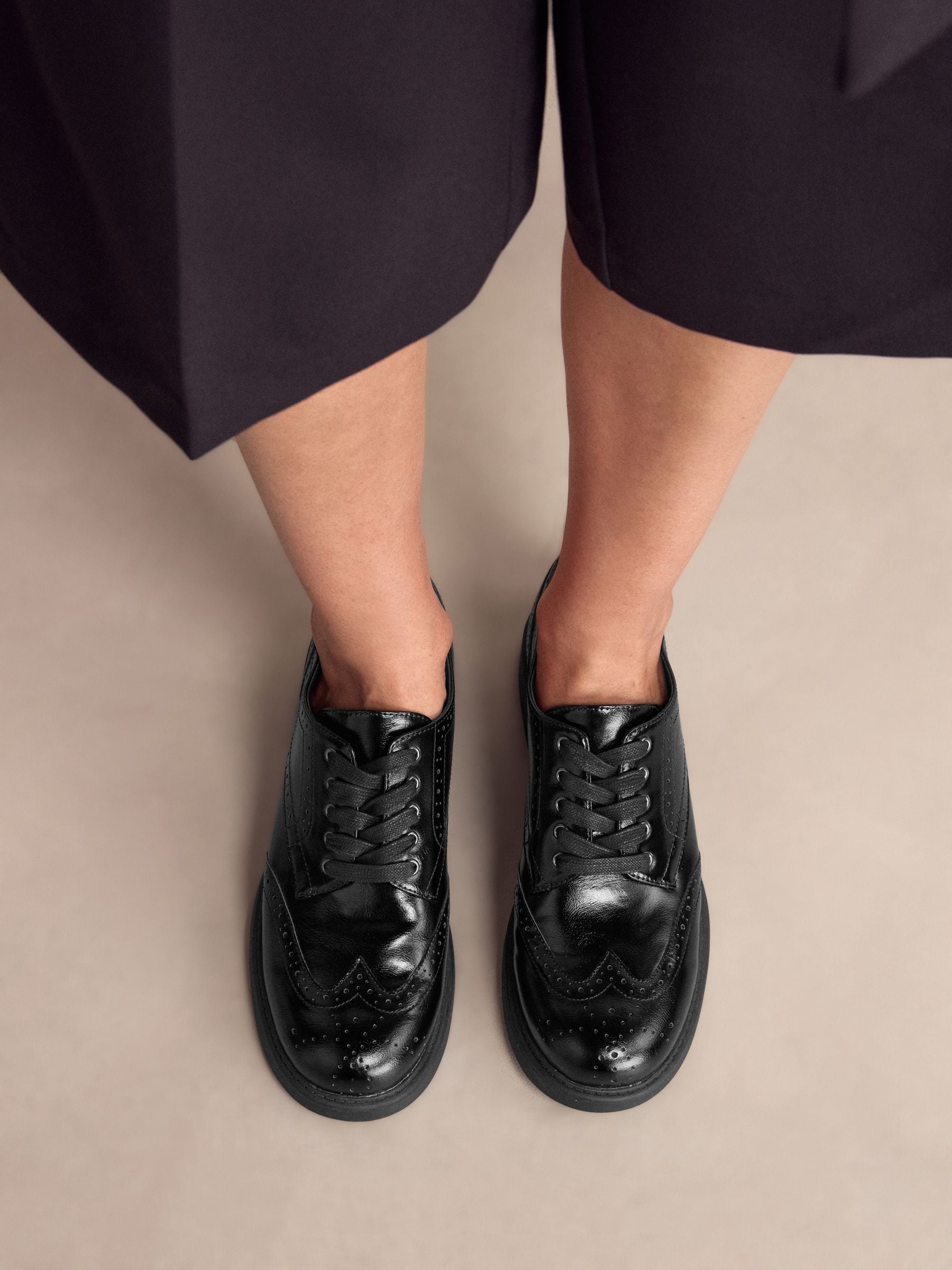 Zwart - Forever Comfort® Chunky Brogue Lace Up Shoes