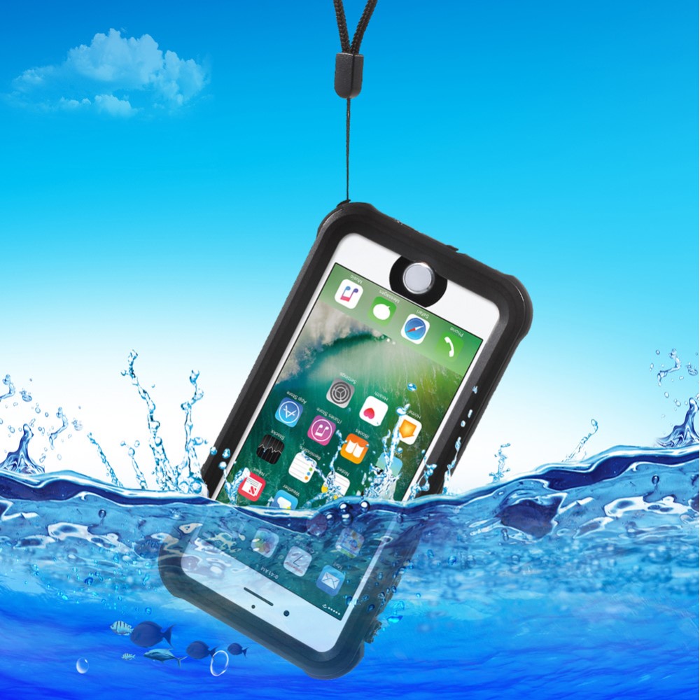 iPhone SE (2022 / 2020) 8 / 7 Wasserfeste Outdoor Schutz Hülle mit Touch-ID - Schwarz