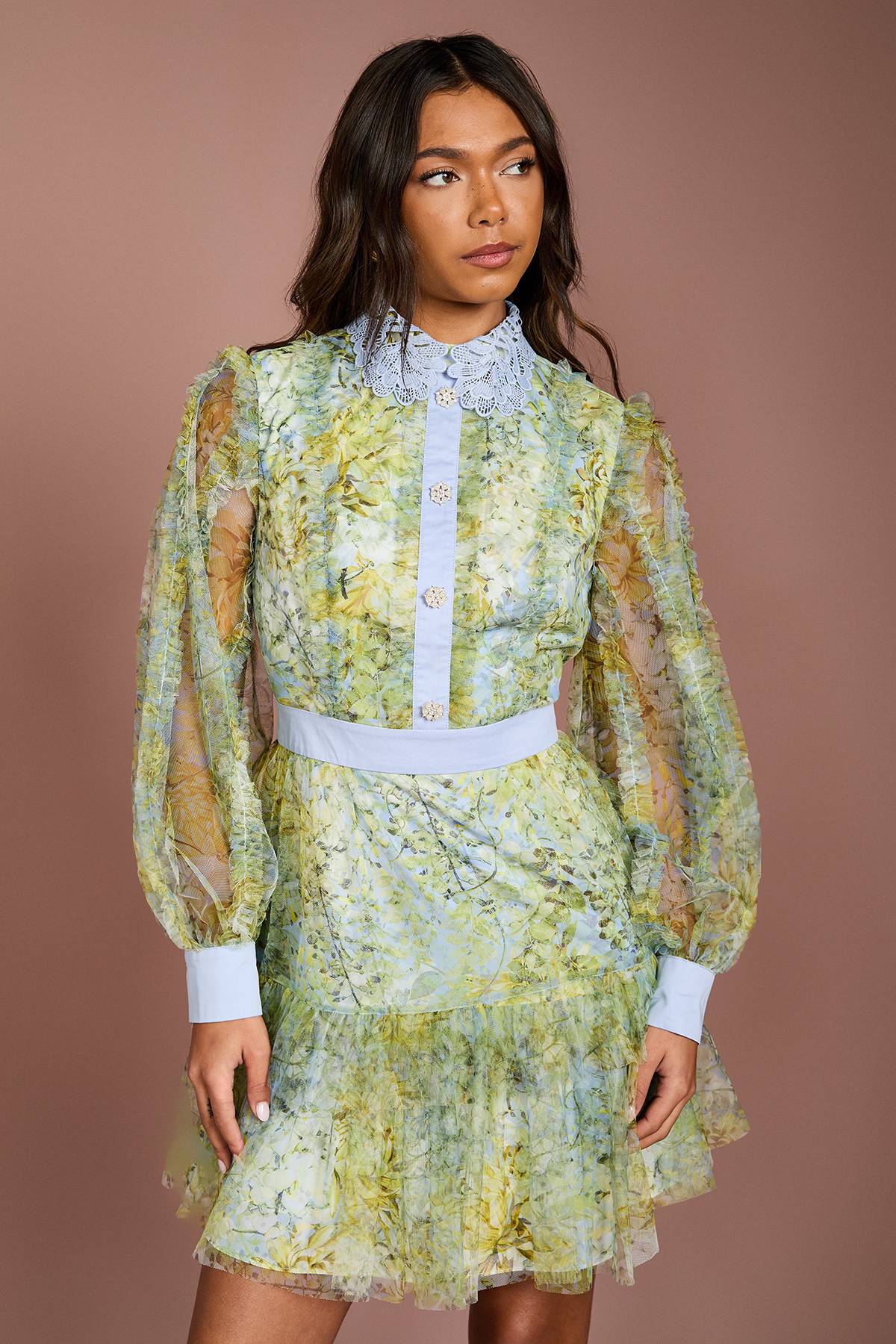 Coast Robe Mini En Mesh Imprimé À Col