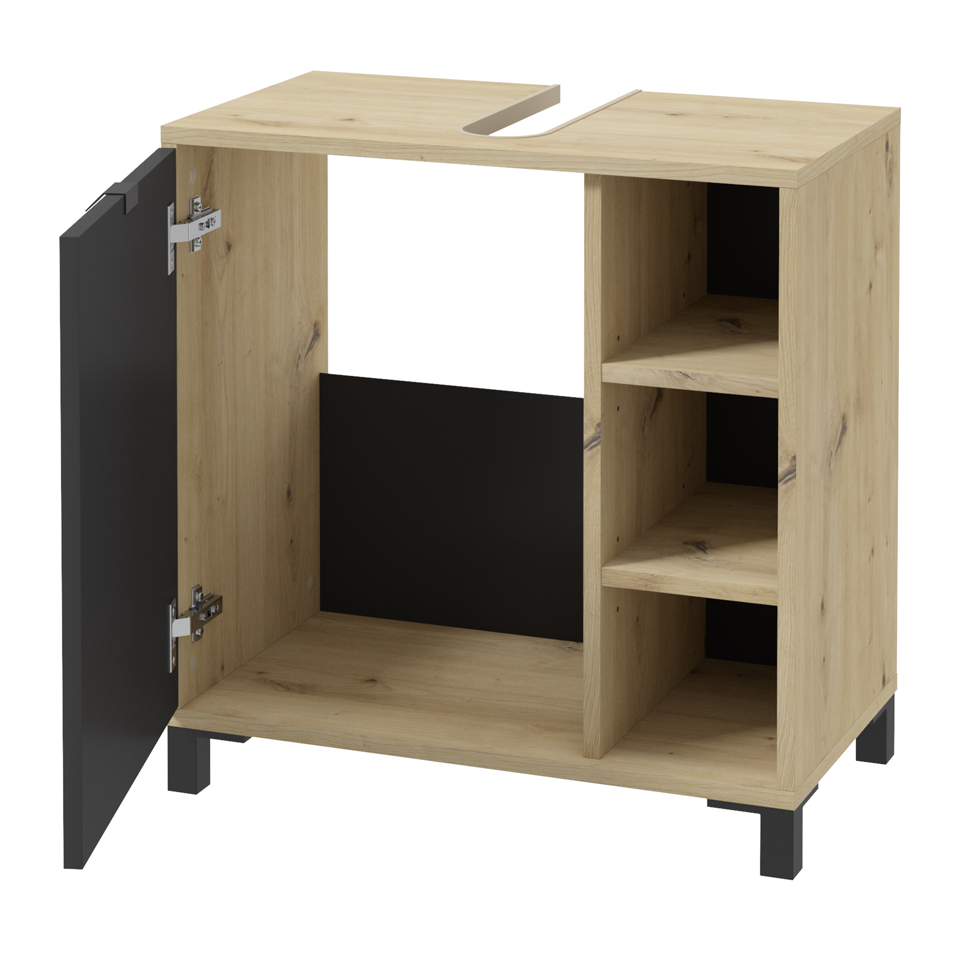 Waschbeckenunterschrank - Artisan Eiche - anthrazit - 60 cm breit