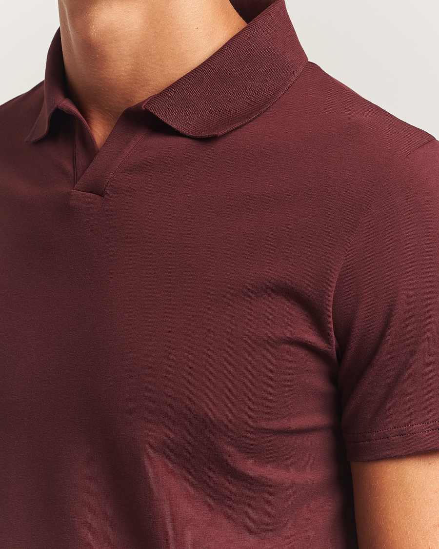 Filippa K Soft Lycra Polo T-Shirt Burgundy