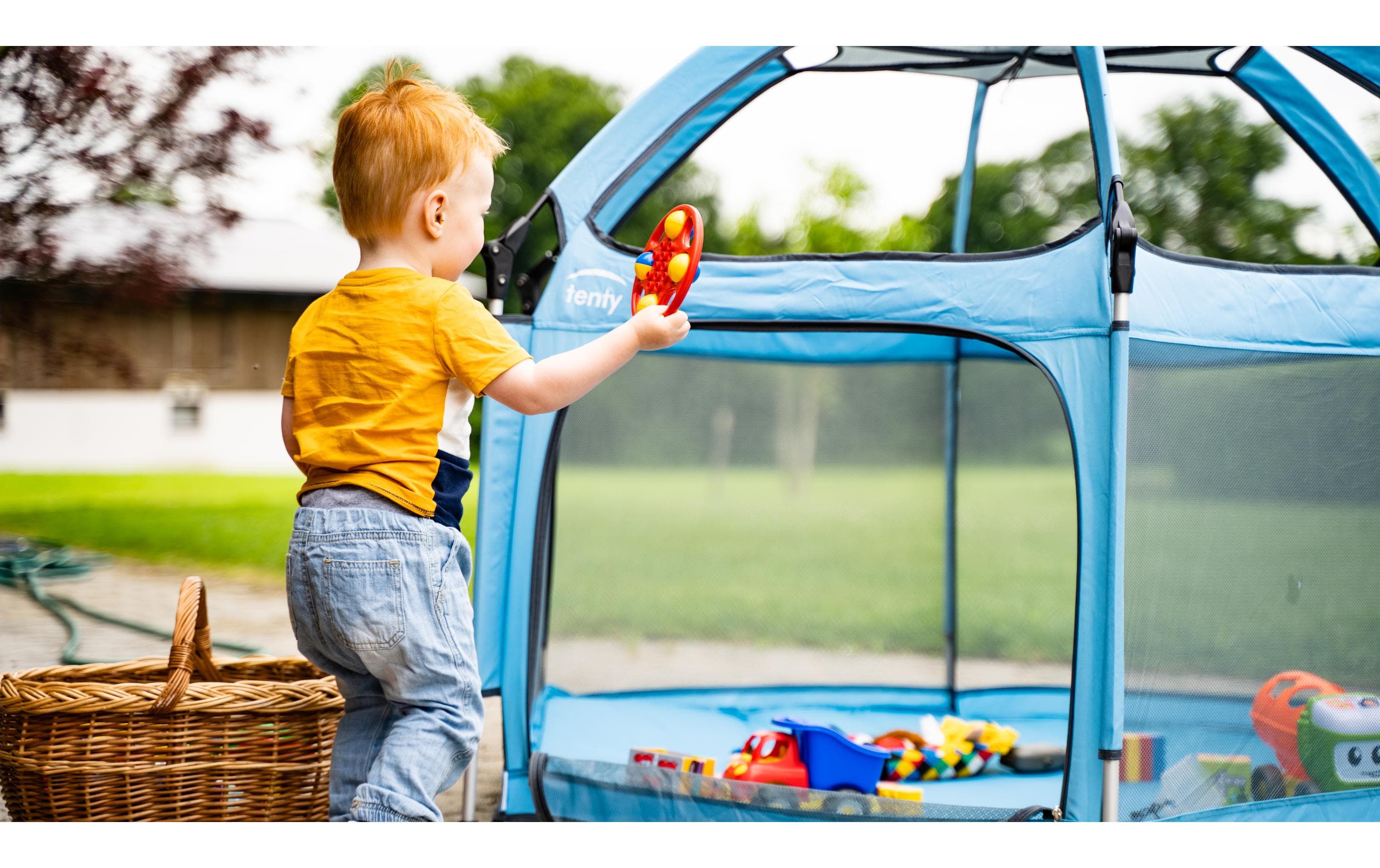 Laufgitter Set Blau<br>Der neue Lieblingsplatz Ihres Kindes