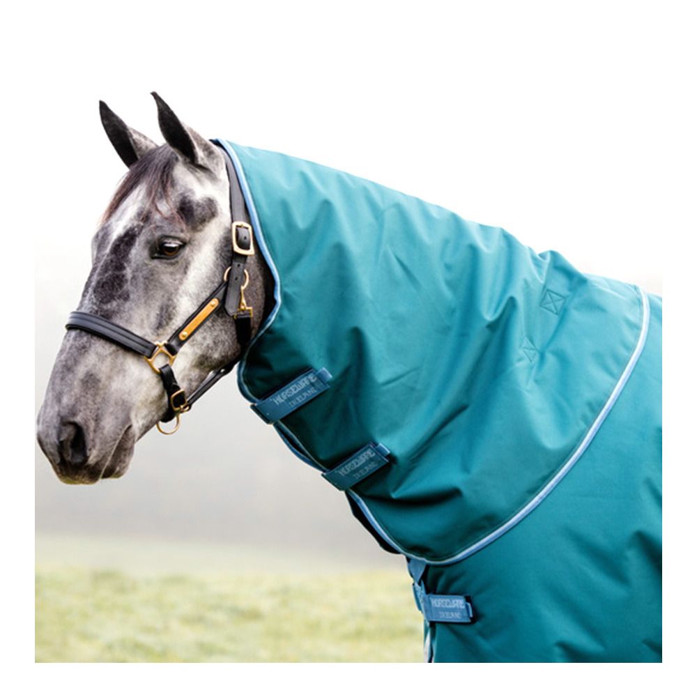 Horseware AMIGO BRAVO 12 PLUS 100G - Couverture de paddock + couvre-cou storm green/turquoise/aqua