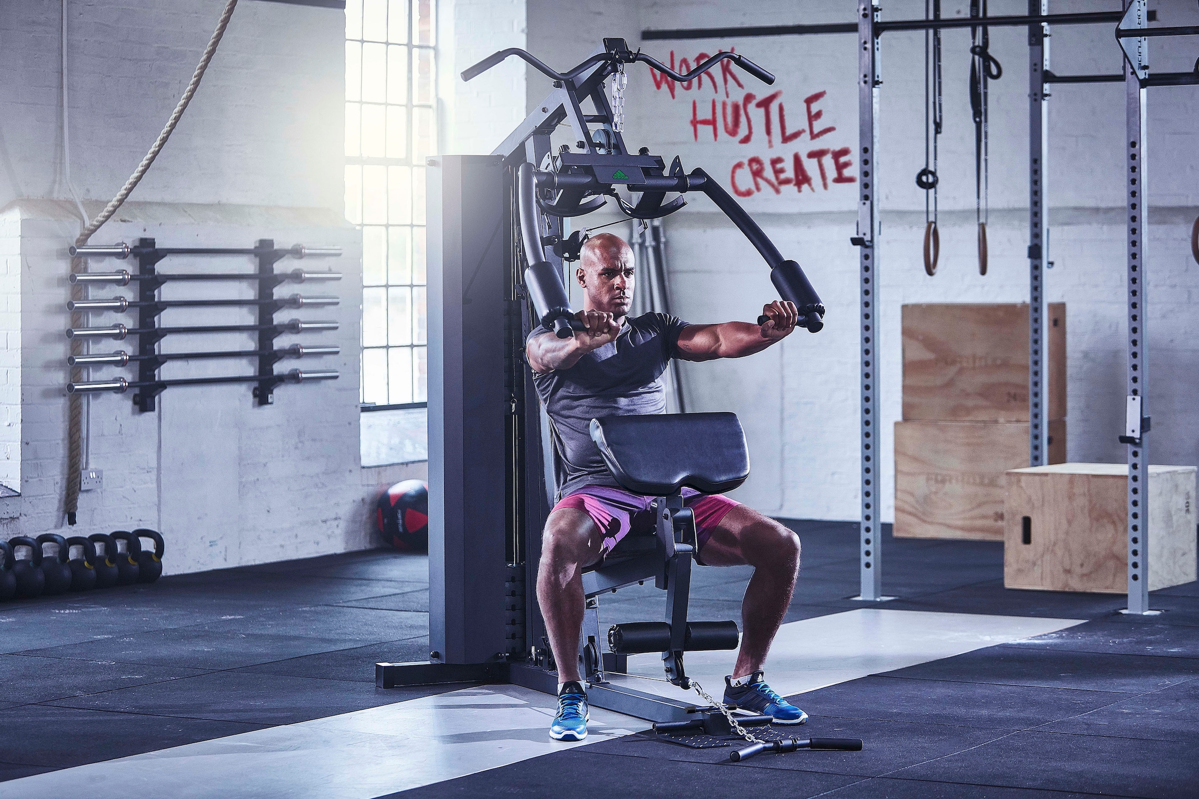 adidas Performance Kraftstation »Home Gym« 15 Gewichtsblöcke Butterflystange, Latzug, Ruderfunktion und mehr,  multifunktionale Fitnessstation, max. Trainingsgewicht 99,73 kg
