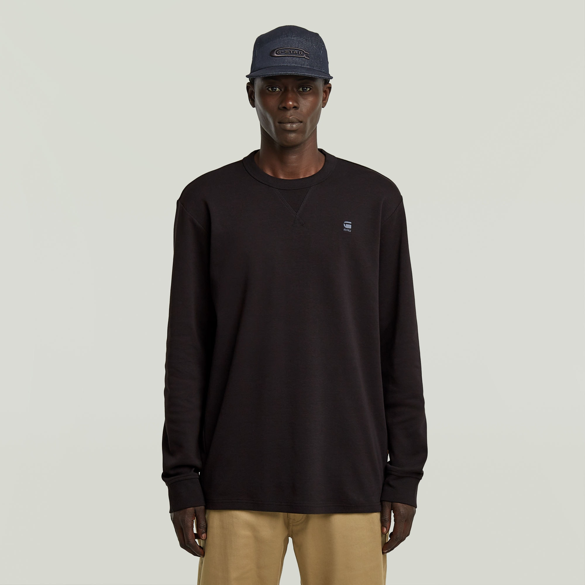 G-STAR Longsleeve »Nifous R«, mit geripptem Einsatz vorne