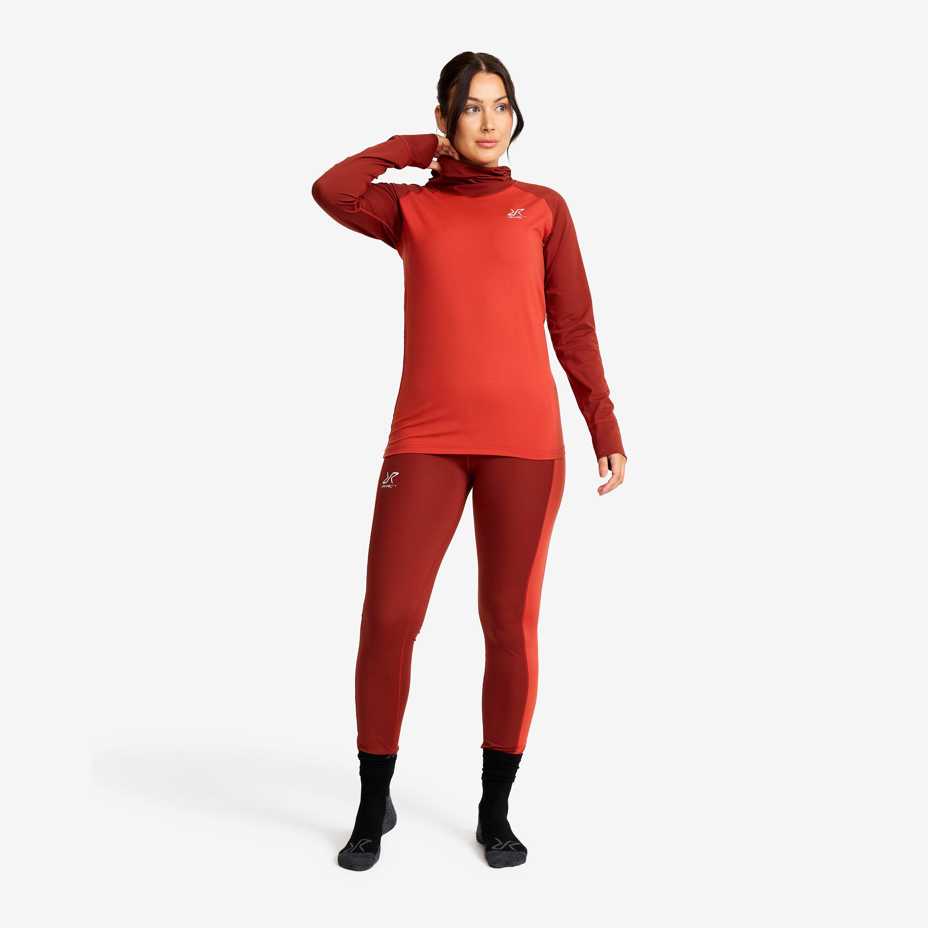 Uphill Balaclava Top Dame Bossa Nova/Fired Brick
