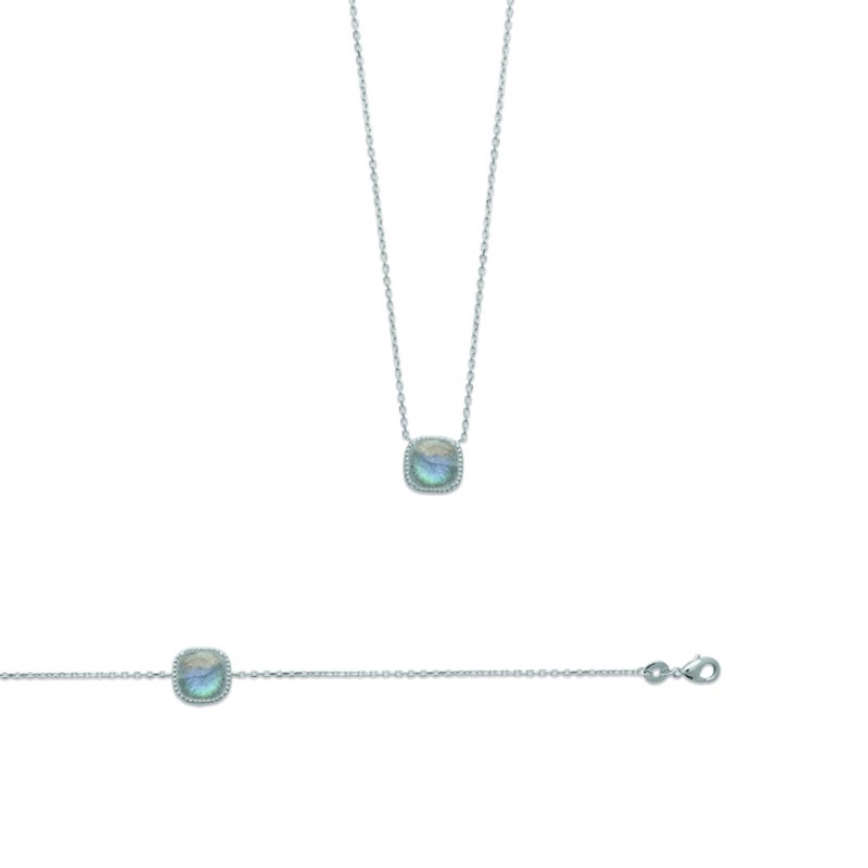 Bracelet Femme - Argent 925 - Labradorite - Longueur : 18 cm