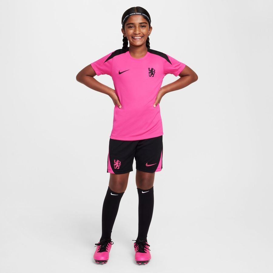 Chelsea T-shirt d'Entraînement Dri-FIT Strike 3ème - Rose/Noir Enfant