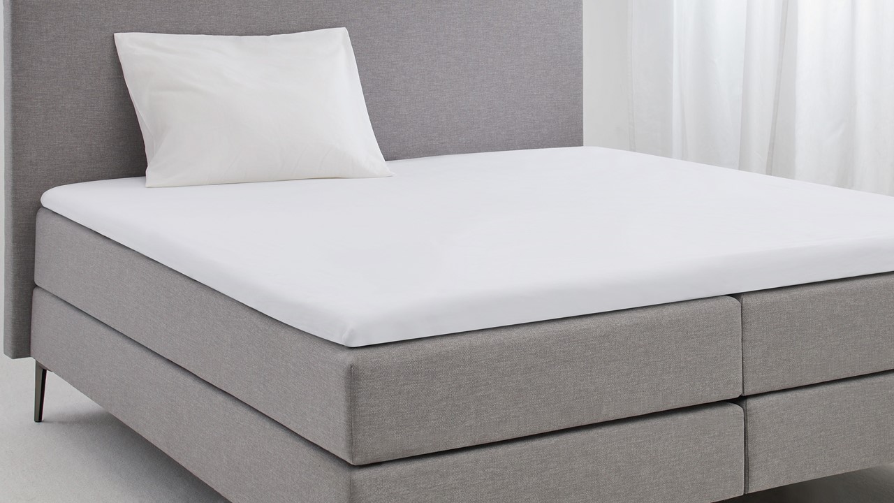 Hoeslaken Beter Bed Select Perkal topper wit