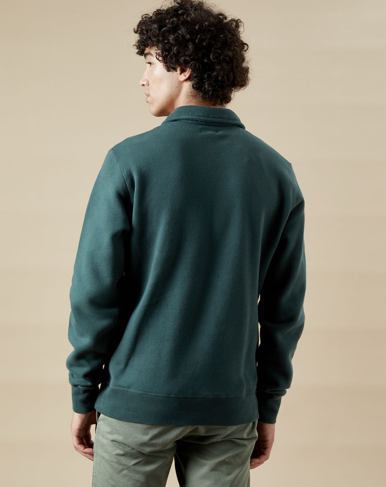Hartford Sweat polo zipper vert bouteille