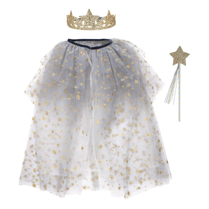 Meri Meri Déguisement Reine en tulle étoilée avec baguette et couronne