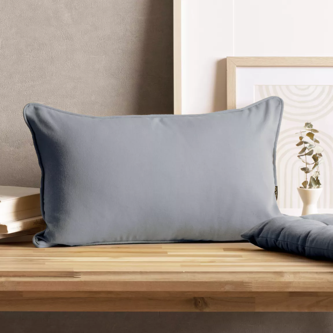 Coussin rectangulaire coton (30 x 50 cm) Pixel Gris