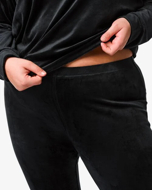 pantalon lounge femme velours noir