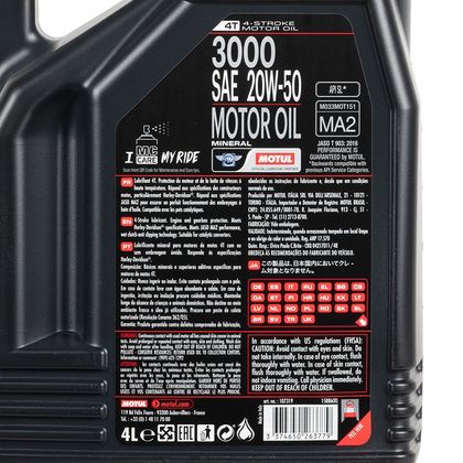 Huile moteur Motul 3000 20W50 1L Universel