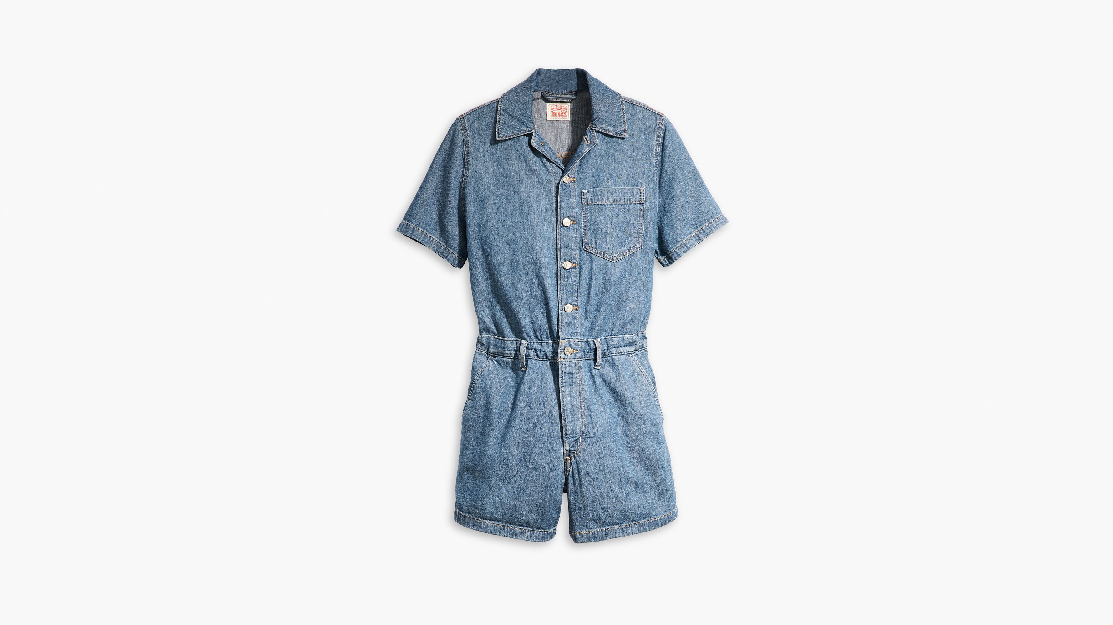 Combishort manches courtes Heritage - Playday Jumpsuit - Bleu