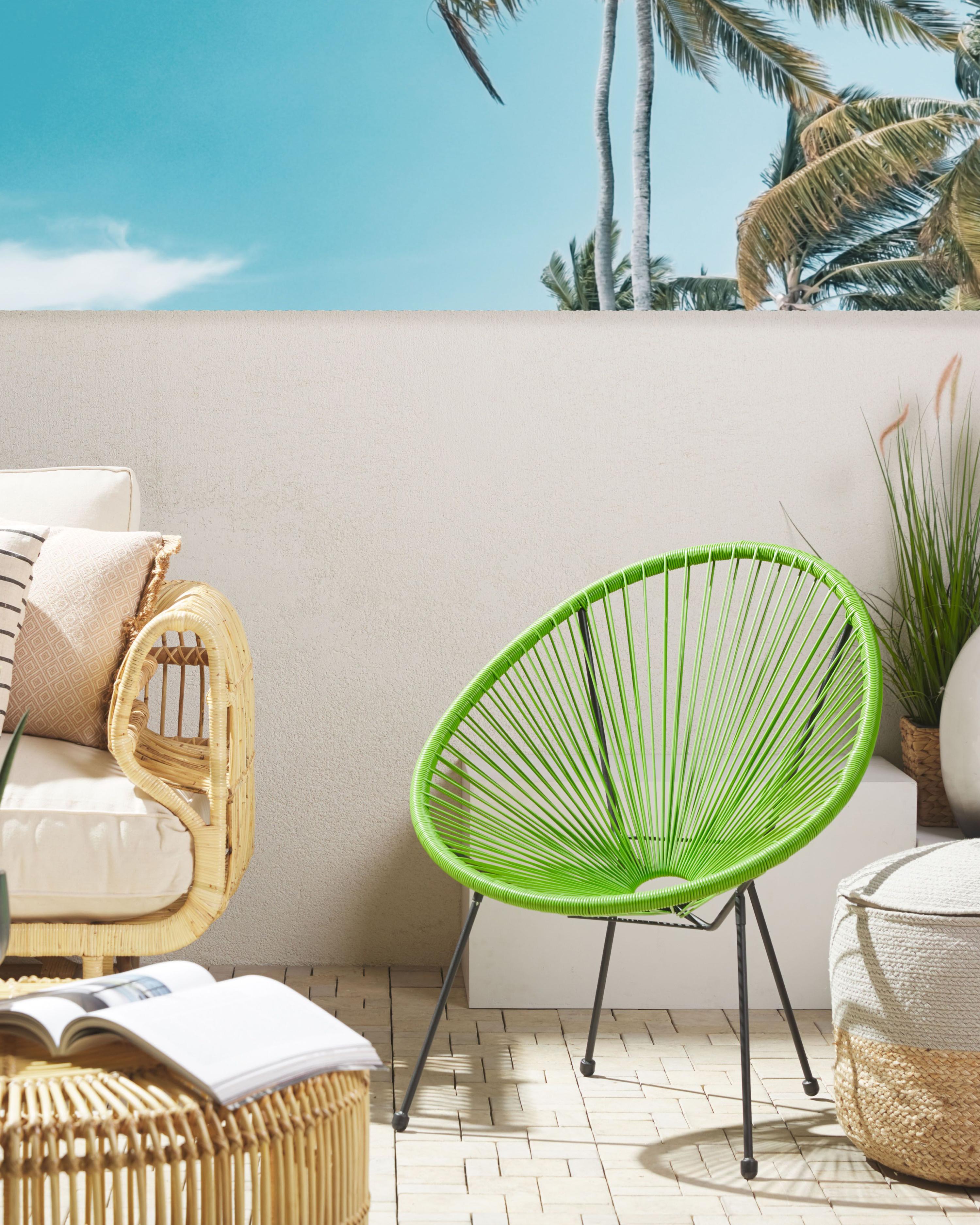 Tuinstoel ACAPULCO II PE rotan Groen