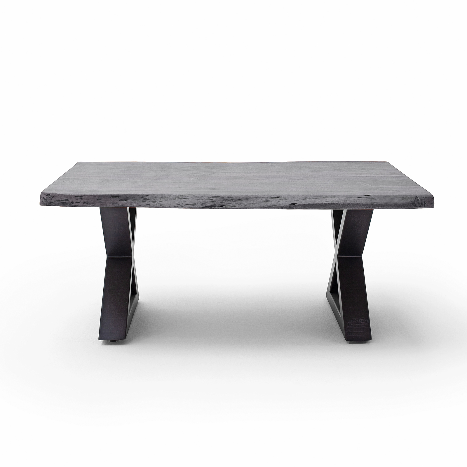 Couchtisch CARTAGENA - Akazie grau-anthrazit - X-Gestell - 110x70 cm