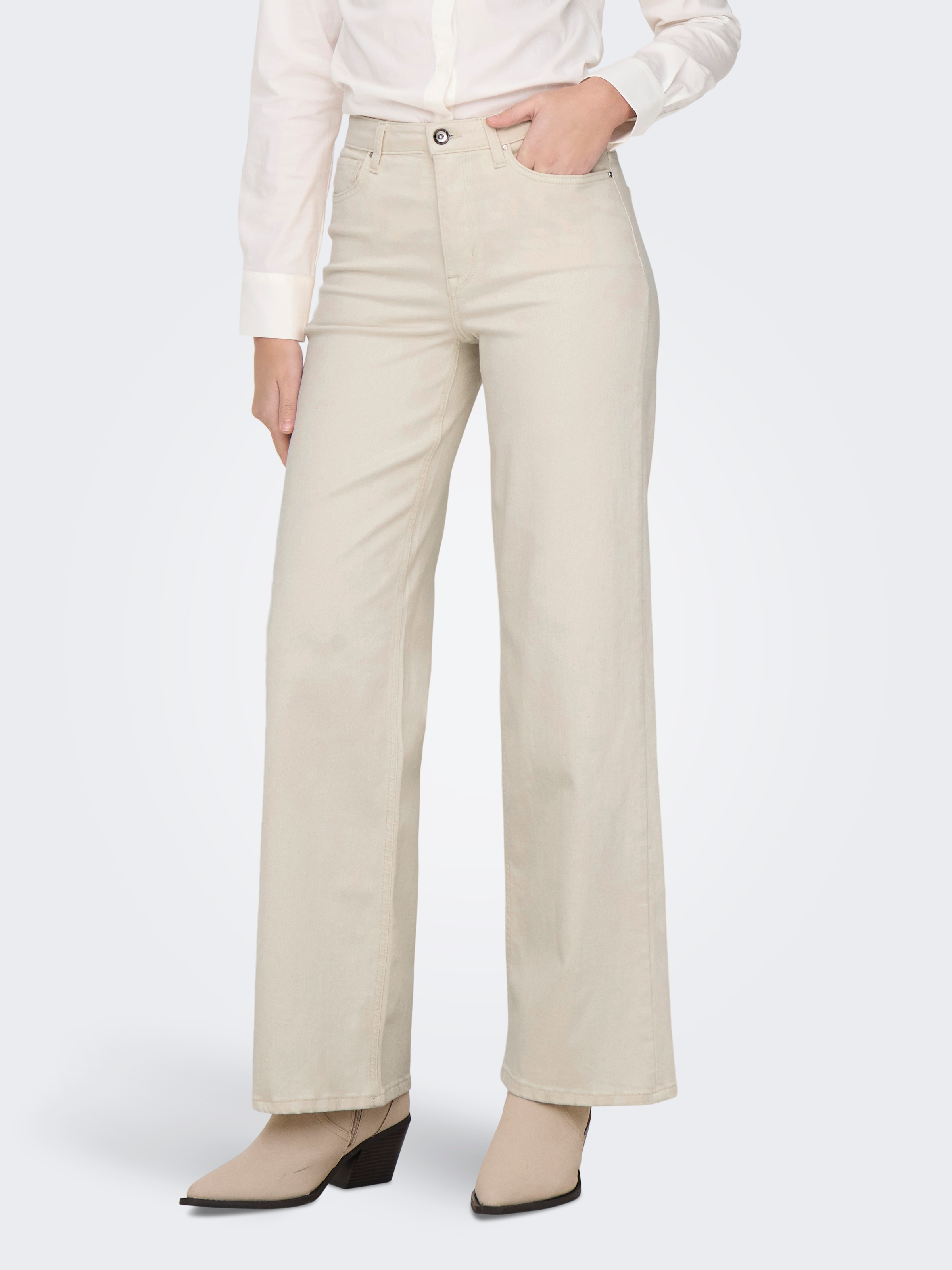 ONLY High-waist-Jeans »ONLMADISON BLUSH HW WIDE DNM CRO NOOS« mit weitem Beinschnitt