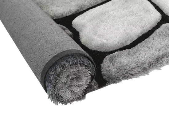 Tapis shaggy à poils longs - 200 x 290 cm - Gris - PIETRA