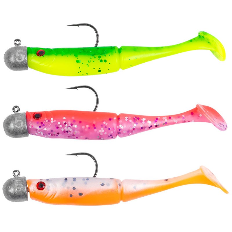 Kit Leurre Souple Armé Zebco Pack Demonic Power Shads - 7.5Cm - Par 3