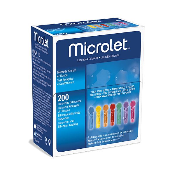 Ascensia/Microlet Coloridas 200 Lancetas