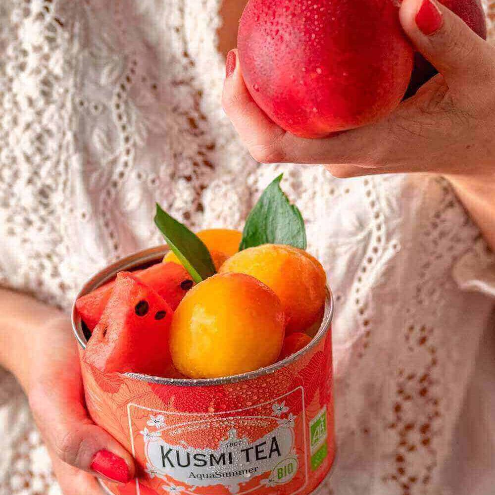 AquaSummer-Infusion hibiscus, pêche, abricot Boîte 100 g