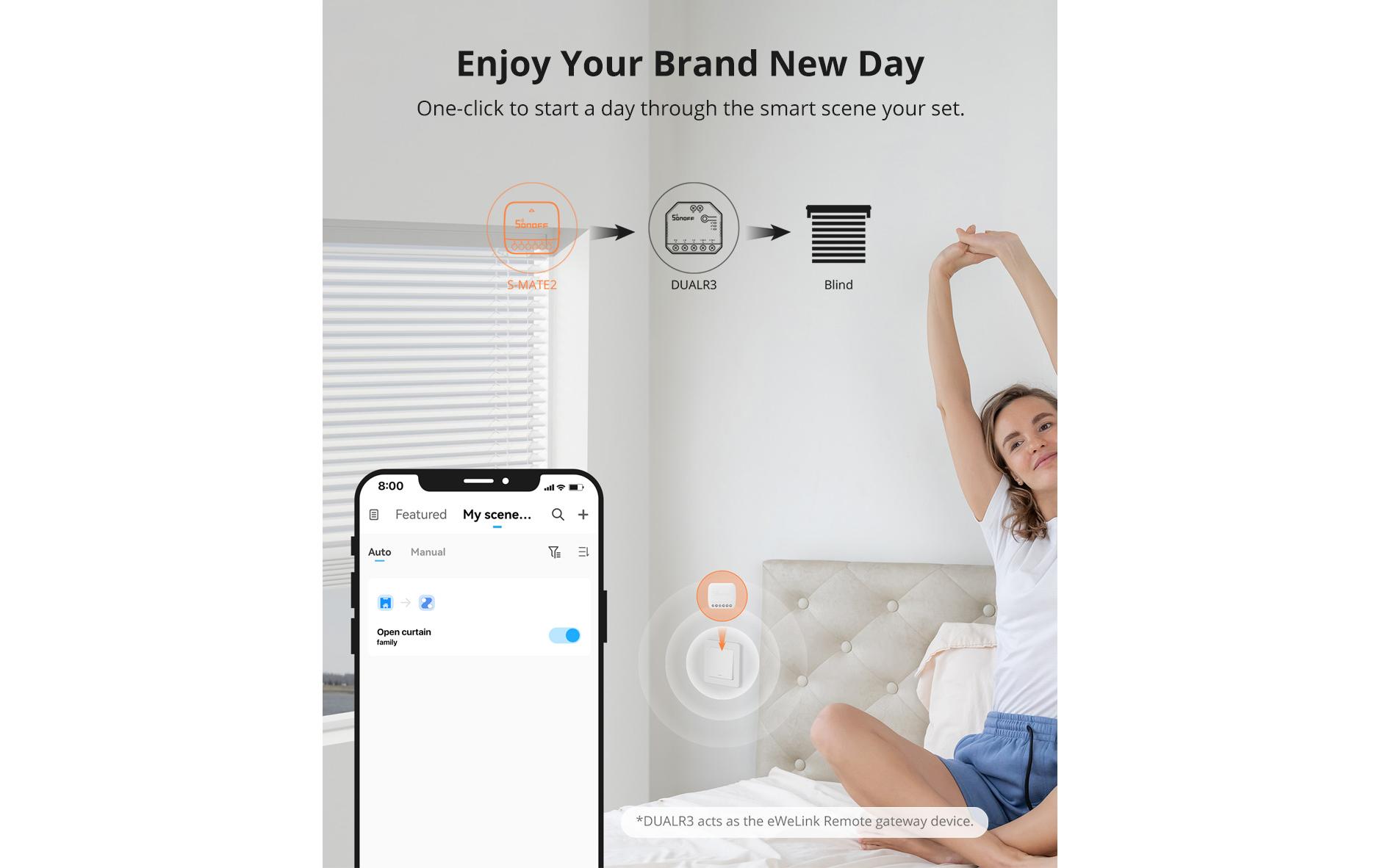 WLAN-Schaltaktor S-MATE2 DC 3 VIntelligenter Szenenschalter zur Steuerung aller Ihrer Smart-Geräte