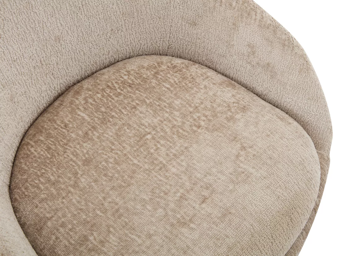 Chaise de bureau - Velours - Beige - Hauteur réglable - NAODY