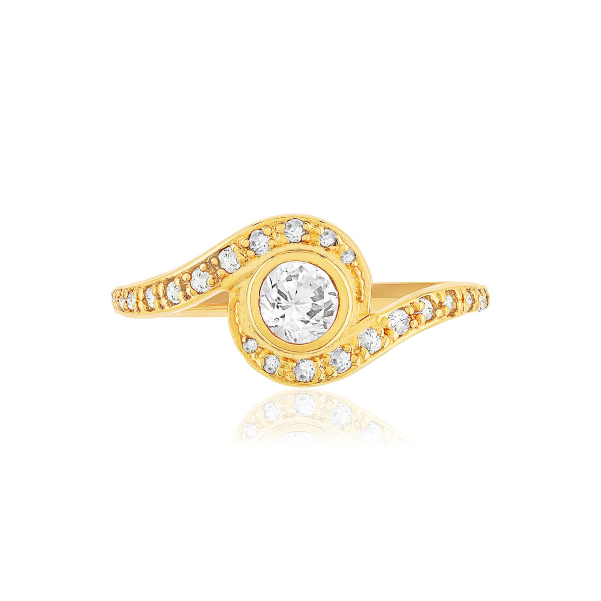 Bague plaqué or zirconias