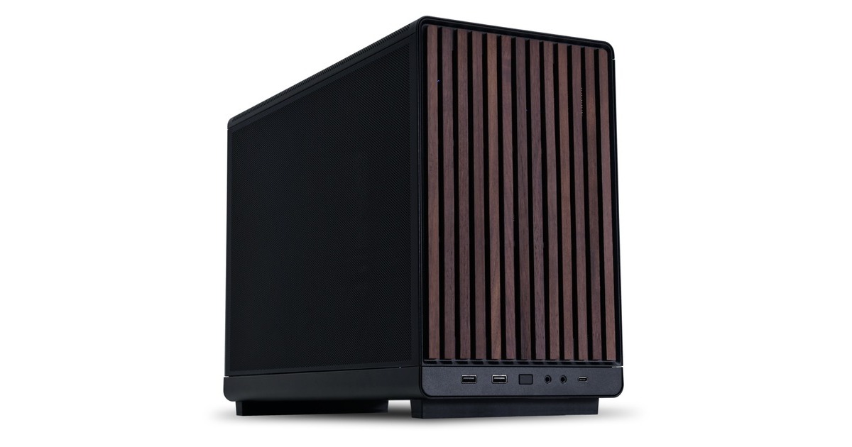 Lian LiA3-mATX Black (Wood Edition) midi tower behuizing  (Zwart/houtkleur | 2x USB-A | 1x USB-C)