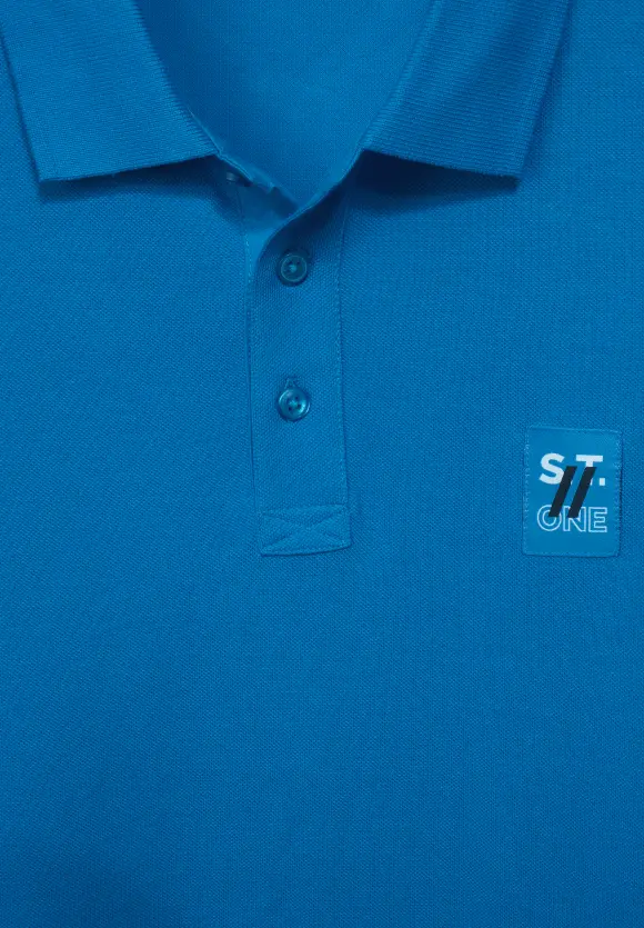 Poloshirt in Piqueé - laguna blue