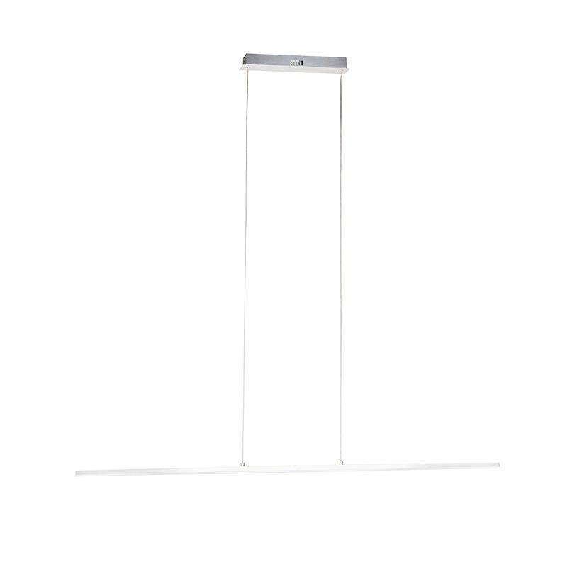 Design hanglamp staal met touch-dimmer incl. LED - Platina