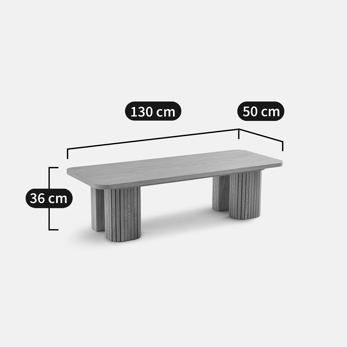 LA REDOUTE INTERIEURS<br>Mesa de centro de folheado de carvalho Latti