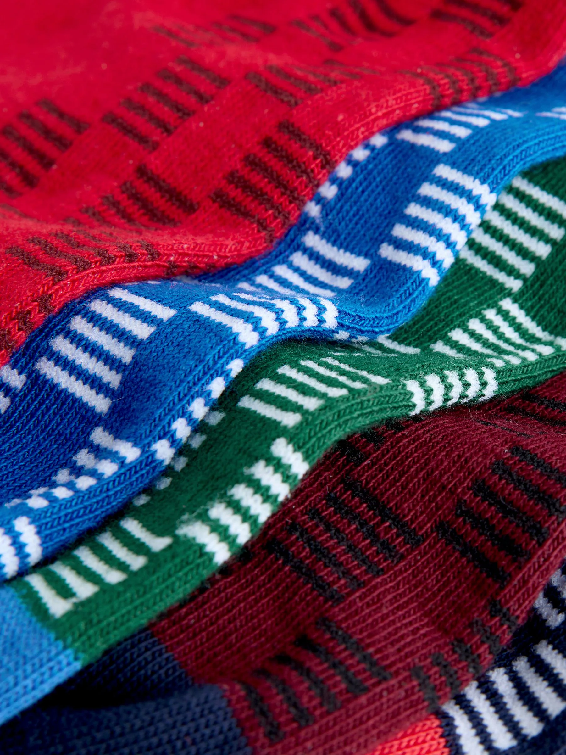 Blauw/groen/rood golf novelty - 5 pack sokken met kerstpatroon