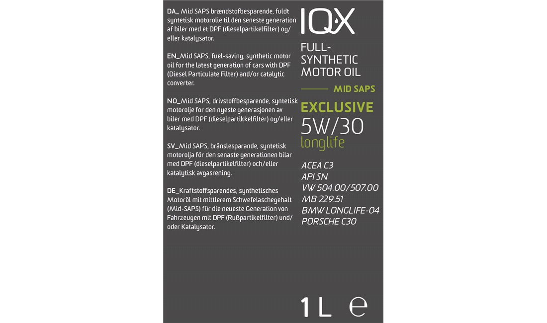 IQ-X LL Exclusive 5W/30 motorolie 1 lit