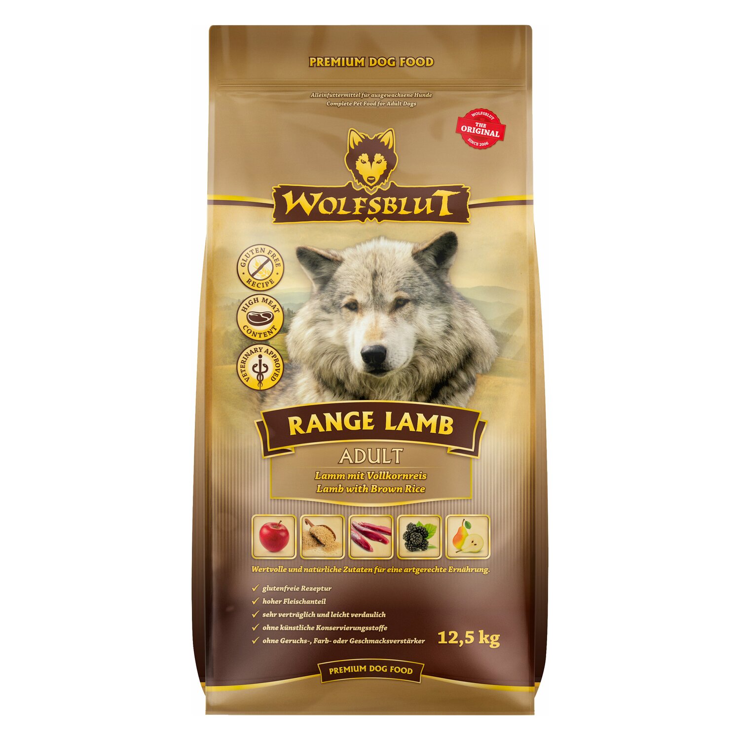 WOLFSBLUT Trockenfutter Adult Range Lamb  - Lamm - 2kg